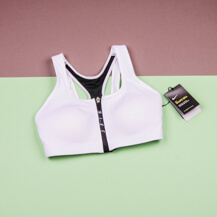 Женский топ Nike Zip Sports Bra/ White-Black