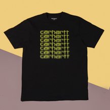 Футболка Carhartt WIP S/S Fading Script T-Shirt BLACK / LIME