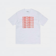 Футболка Carhartt WIP S/S Fading Script T-Shirt WHITE / POP CORAL