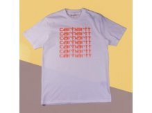 Футболка Carhartt WIP S/S Fading Script T-Shirt WHITE / POP CORAL