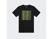 Футболка Carhartt WIP S/S Fading Script T-Shirt BLACK / LIME