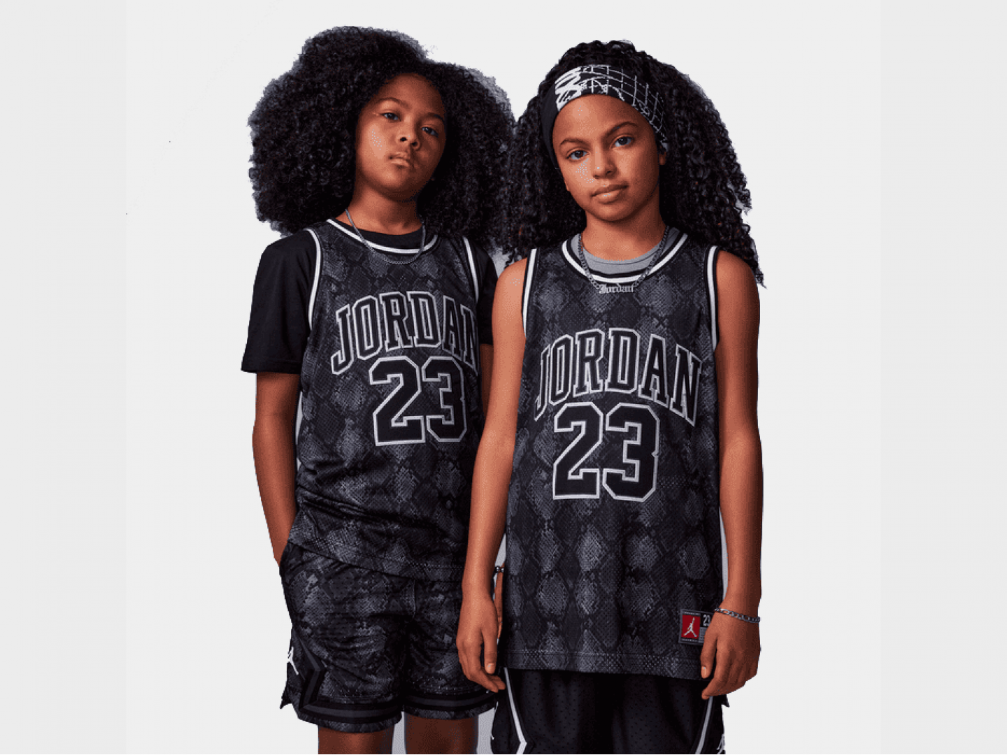 Детская майка Jordan AOP 23 Printed Jersey / iron grey, black