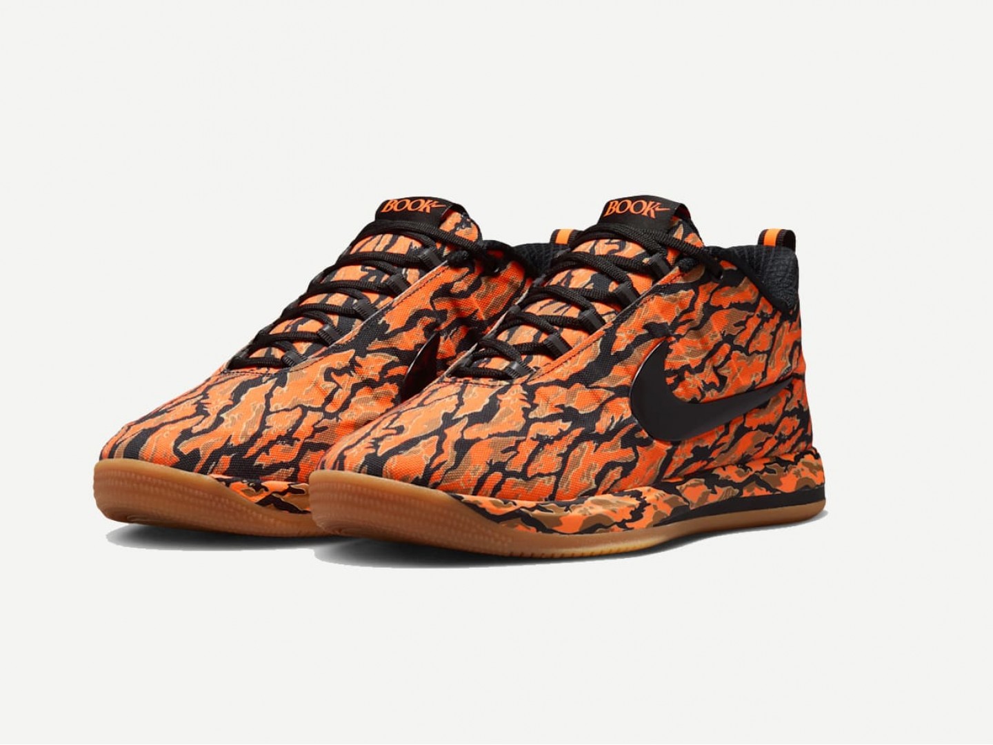 Кроссовки Nike Book 2 "Tiger Camo" / black, total orange, flax