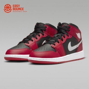 Кроссовки Air Jordan 1 Mid / gym red, black, white